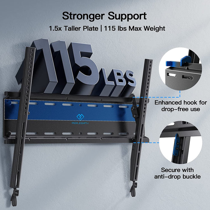 Tilting TV Wall Mount Bracket Low Profile for Most 23-60 inch LED LCD OLED, Plasma Flat Screen TVs with VESA 400x400mm W