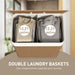 Double Bamboo Laundry Basket with Lid