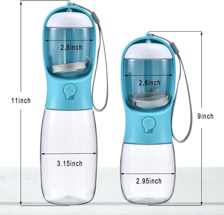 Dog Water Bottle Portable with Food Container & Filter for Travel