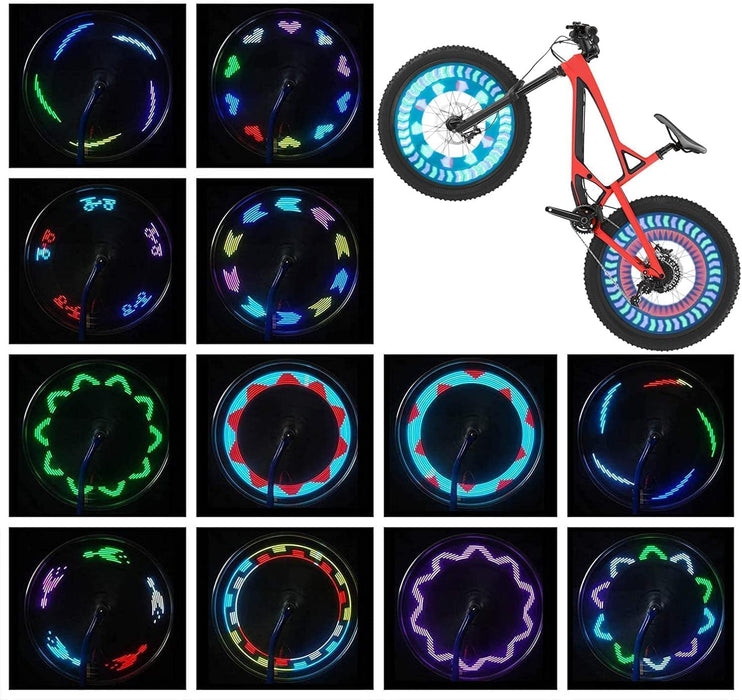 Bike Wheel Lights (2 Pack) - Waterproof LED Bicycle Spoke Tire Lights - 30 Different Patterns - Bike Accessories