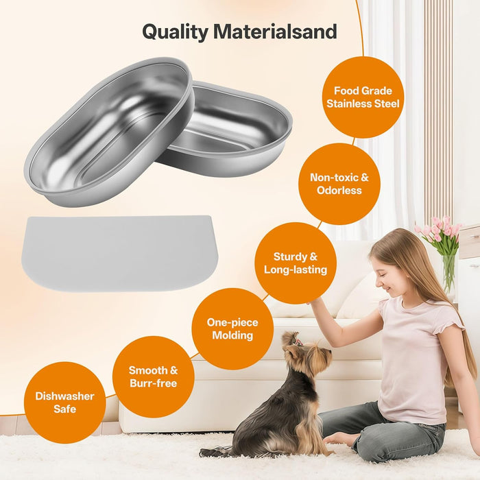 Stainless Steel Bowl for Automatic Microchip Cat Pet Feeder, Design for Keeping Food Fresh and Reducing Odor, 2 Pcs+1 Gr