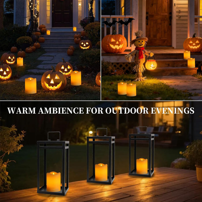 Solar Candles Outdoor, 2 Pack Flameless Candles for Lanterns, 3" x 4"