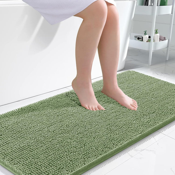 Bathroom Rugs 30X20, Extra Soft Absorbent Chenille Bath Rugs, Rubber Backing Quick Dry, Machine Washable Bath Mats for Bathroom Floor, Tub and Shower, Home Decor Accessories, Grey