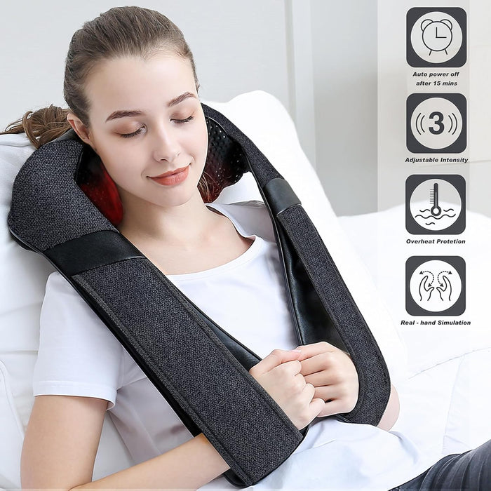 Heat Neck Massager for Pain Relief Deep Tissue - Gift for Women Men