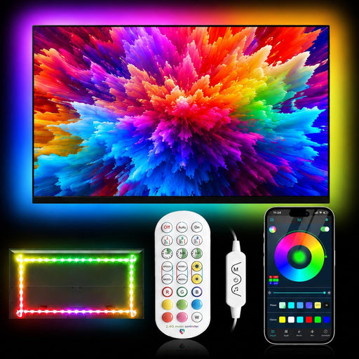 LED Lights for TV, 9.8FT RGB TV LED Backlight for 32-43 inch TVs, USB Strip Lights Behind TV, Color Changing Sync with M