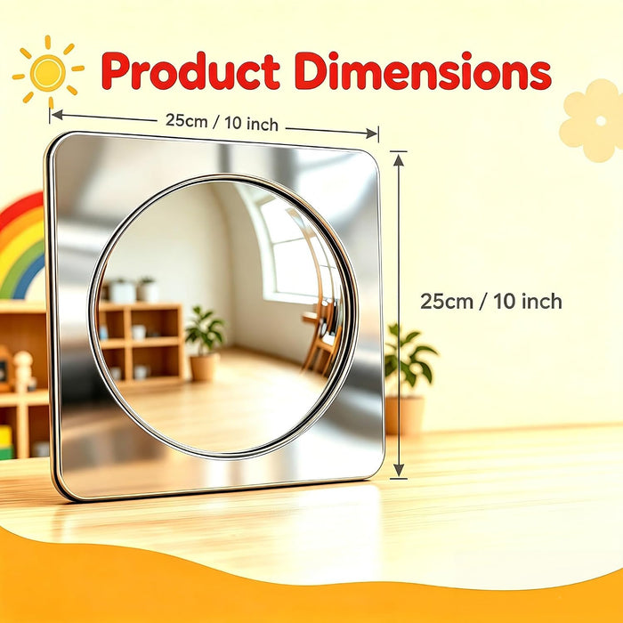 3-piece Sensory wall Bubble Mirrors, Acrylic Interactive Mirrors, Suitable for Kids' classrooms and Sensory Rooms, Visual and Tactile stimulating wall Decor (10 x 10 inches)