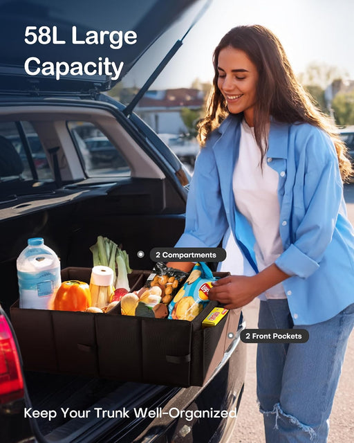 Trunk Organizer - Foldable Car Organizer for SUVs & Sedans Storage