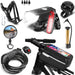 8 Pack Bicycle Accessories, Bike Light Set USB Rechargeable, 1 Bike Water Bottle Holder, Bicycle Bag and 1 Bike Aluminum