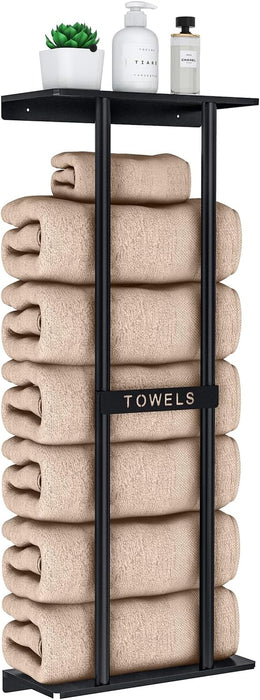 Towel Racks for Bathroom, Bathroom Towel Storage Wall Mounted 30 inch with Shelf Can Holds 6 Large Towels, Wall Towel Ra