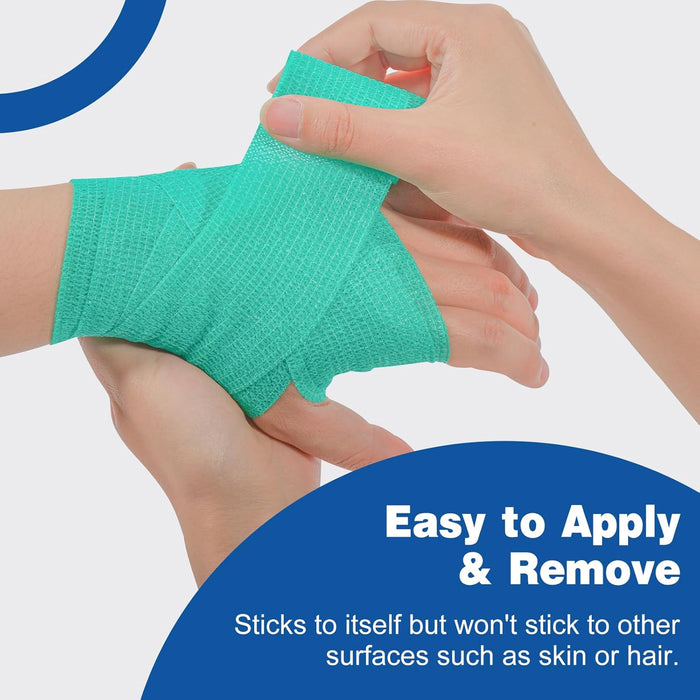 16 Pack Self Adhesive Bandage Wrap, 2" X 5 Yards Elastic Cohesive Bandage Wrap, Color Athletic Tape, Vet Wrap, Ankle Tape
