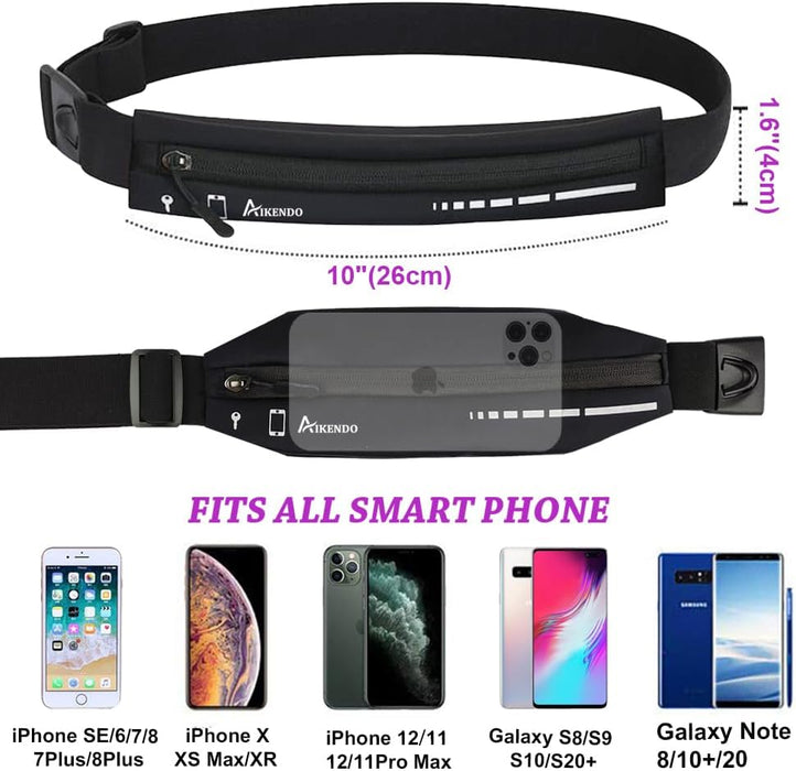 Slim Running Belt for Women Men,Runners Fanny Pack Phone Holder