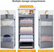 4-Shelf Hanging Closet Organizer and Storage with Side Pockets, Collapsible Closet Hanging Shelves for Storage, Grey