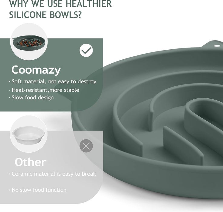 Slow Feeder Cat Bowl Silicone Pet Puzzle Feeder for Slow Eating