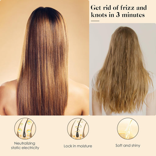 Bamboo Hair Brush for Hair Growth, Natural Bamboo Bristles Detangling Wooden Paddle Hairbrush for Massaging Scalp, for Women Men and Kids, for All Hair Types, with Ergonomic Handle