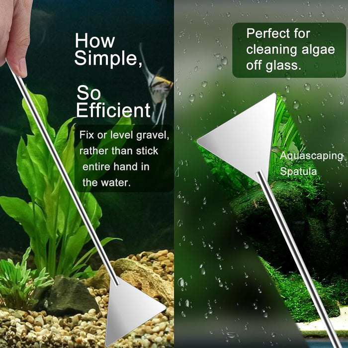 4Pcs Aquascaping Tools, Aquascape Kit, Long and Strong Aquarium Tweezers, Scissors, Algae Scraper, Aquarium Plant Tools,