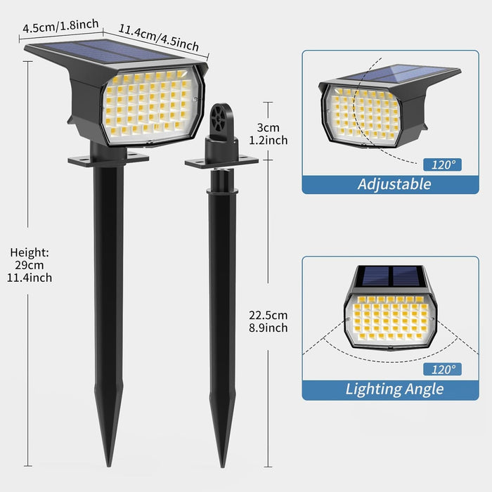 Solar Spot Lights Outdoor Waterproof Spotlights 12 Pack Warm White