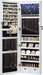 6 LEDs Mirror Jewelry Cabinet, 47.2-Inch Tall Lockable Wall or Door Mounted Jewelry Armoire Organizer with Mirror, 2 Drawers, 3.9 x 14.6 x 47.2 Inches, White UJJC93W