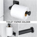 Black Bathroom Accessories Set, 4-Piece Bathroom Hardware Set