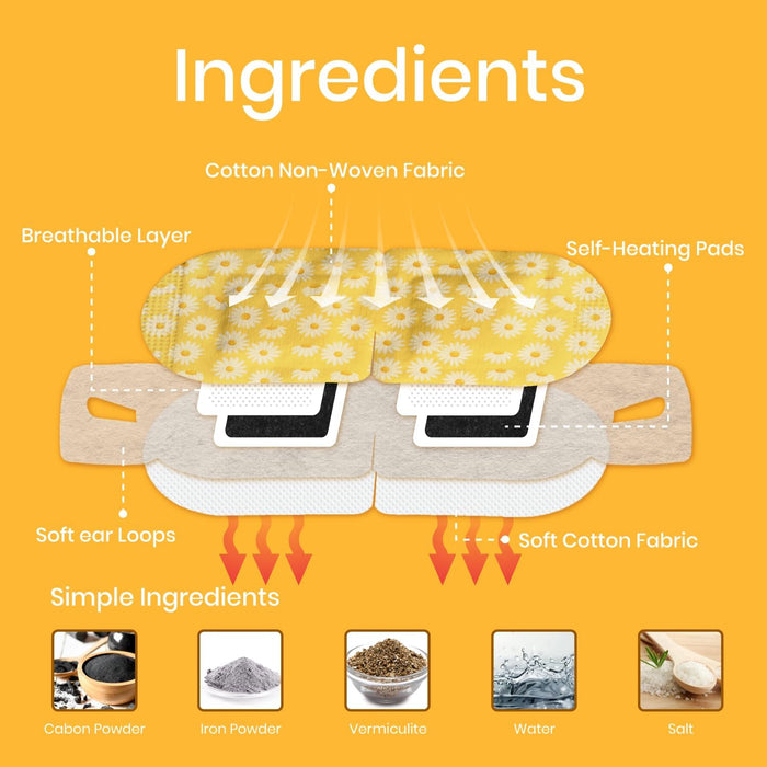 Heated Steam Eye Mask, Disposable 120 Minutes, Chamomile Scent 5 Pcs
