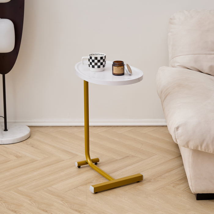 C-Shaped Sofa Side Table