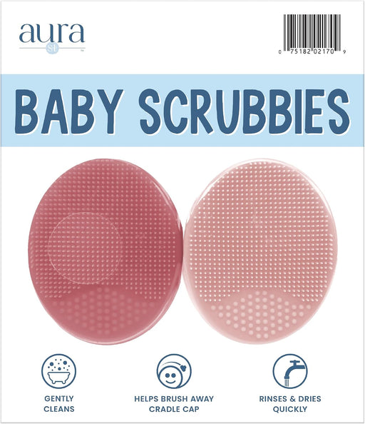 Cradle Cap Brush for Baby, 2 Pack, 2" x 2.5", Pink