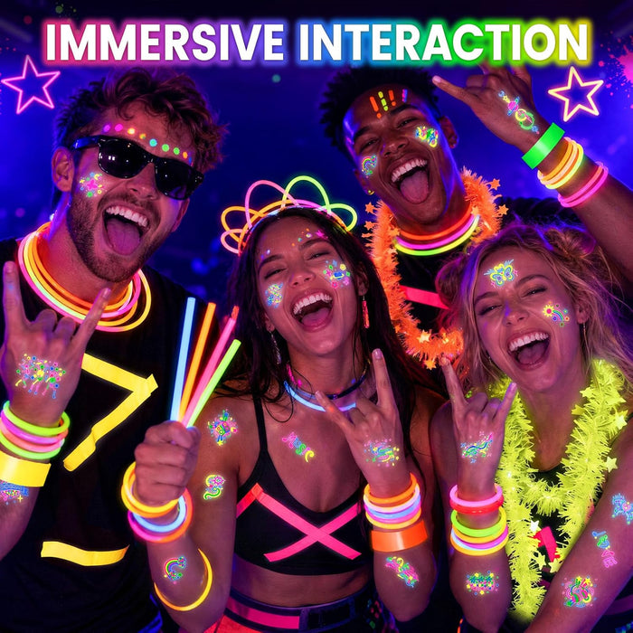192PCS Glow in The Dark Party Decorations Kit with 113 Balloons