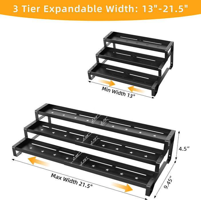 Spice Rack Organizer for Cabinet, 13-21.5" Expandable Spicy Shelf
