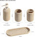 Bathroom Accessories Set,4 PCS Bathroom Organizer,Sand Stone Look,Beige