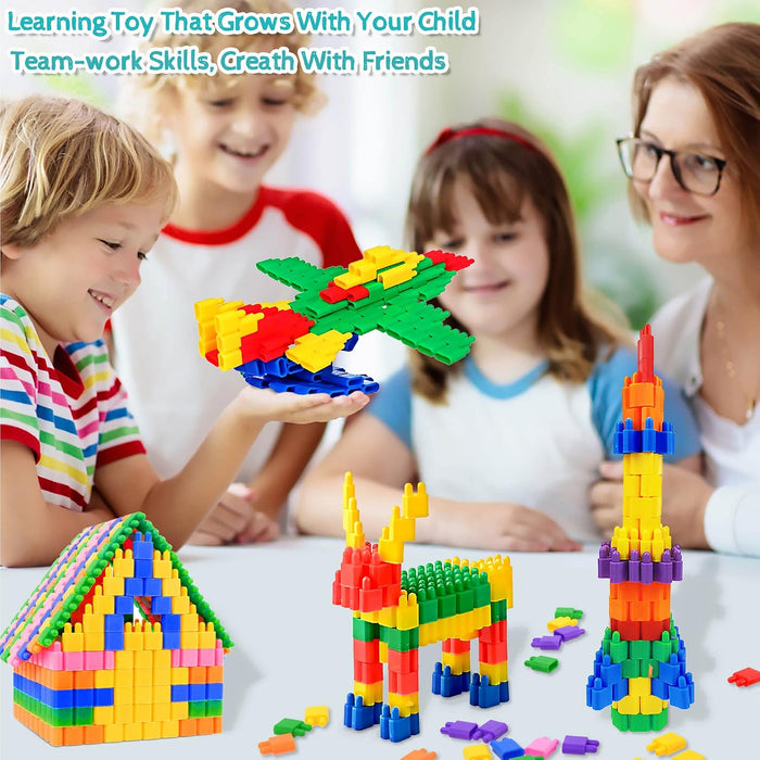 Kids 600pcs Set Building Blocks Construction Toy - Learning Playset STEM Educational Kit Child Branin Development Presch