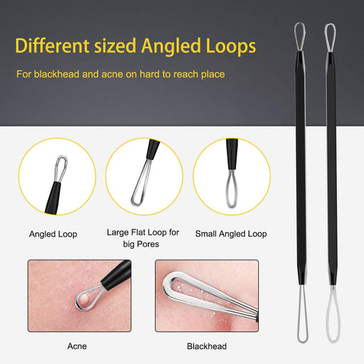 Pimple Popper Tool Kit - 10 Pcs Blackhead Remover Comedone Extractor Kit with Box for Quick and Easy Removal of Pimples,