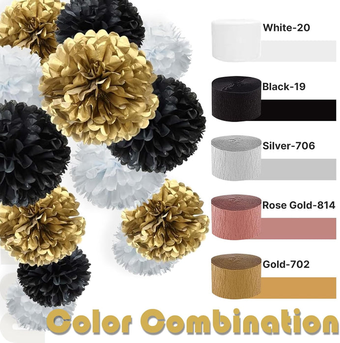 Gold Crepe Paper Streamers 4pcs 328 FT Gold Streamers