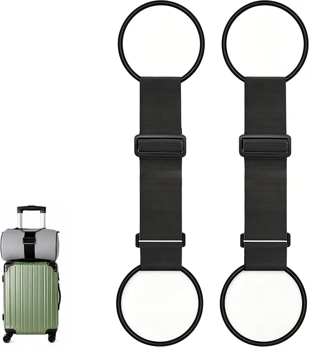 Luggage Straps for Suitcases, 2 Pack, Black