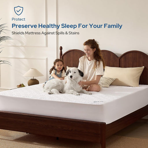 Waterproof Mattress Protector, Queen Size Mattress Pad Noiseless