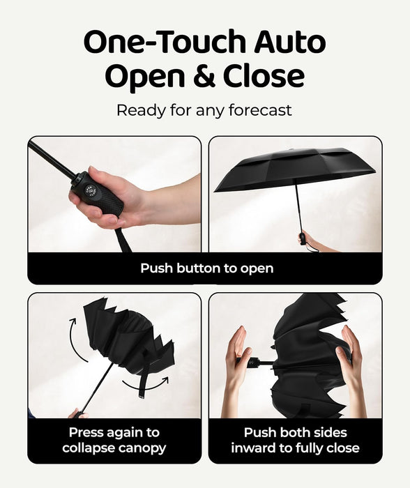Repel Reverse Folding Umbrellas for Rain, Windproof, 46 Inch Large Coverage