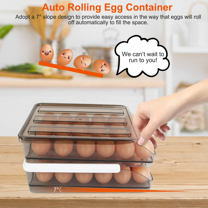 Double-Layer Rolling Egg Organizer