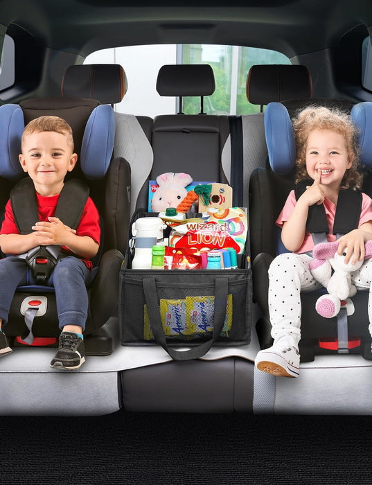 Car Seat Organizer with 4 Compartments, 4 Cup Holders