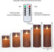 Gray Flickering Flameless Candles, Battery Operated Acrylic LED Pillar Candles with Remote Control and Timer, Halloween Decor, Set of 5
