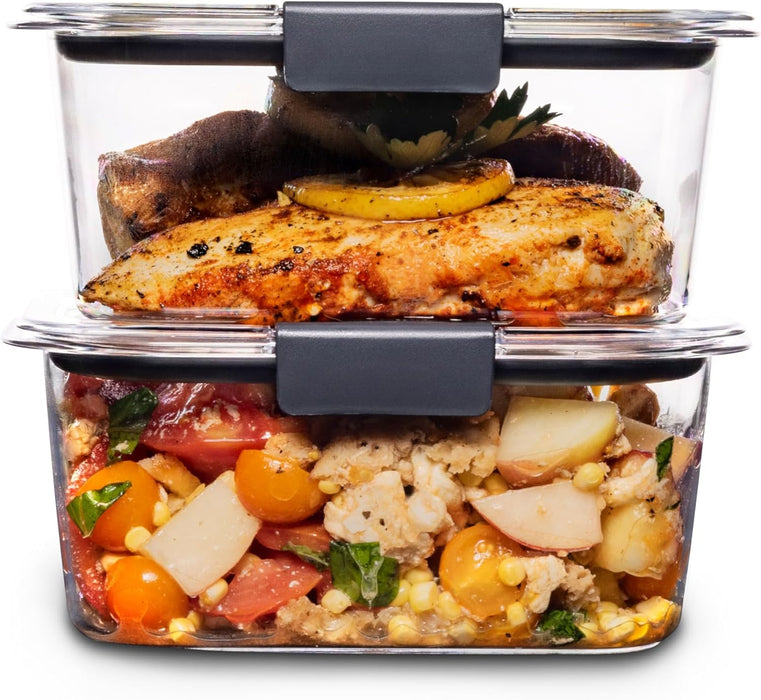 Brilliance BPA-Free Food Storage Container Set with Airtight Lids, 5-Pack (3.2 Cup) - Perfect for Lunch, Meal Prep, and Leftovers