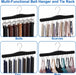 Belt Hanger for Closet, Holds Up to 42 Belts, Sturdy Wooden Belt Rack with 14 Hooks, Space-Saving Belt and Tie Organizer