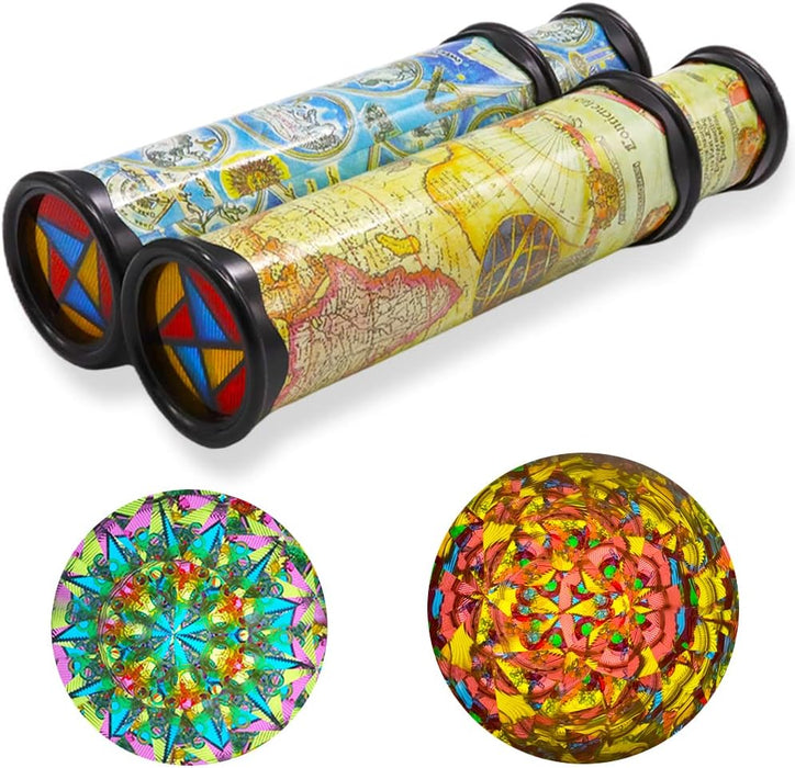 2 Pack Classic Kaleidoscope Toy,Magic Rotating Kaleidoscope,Stretchable Long World Kaleidoscope,Educational Toy Kaleidoscope for Children Gifts