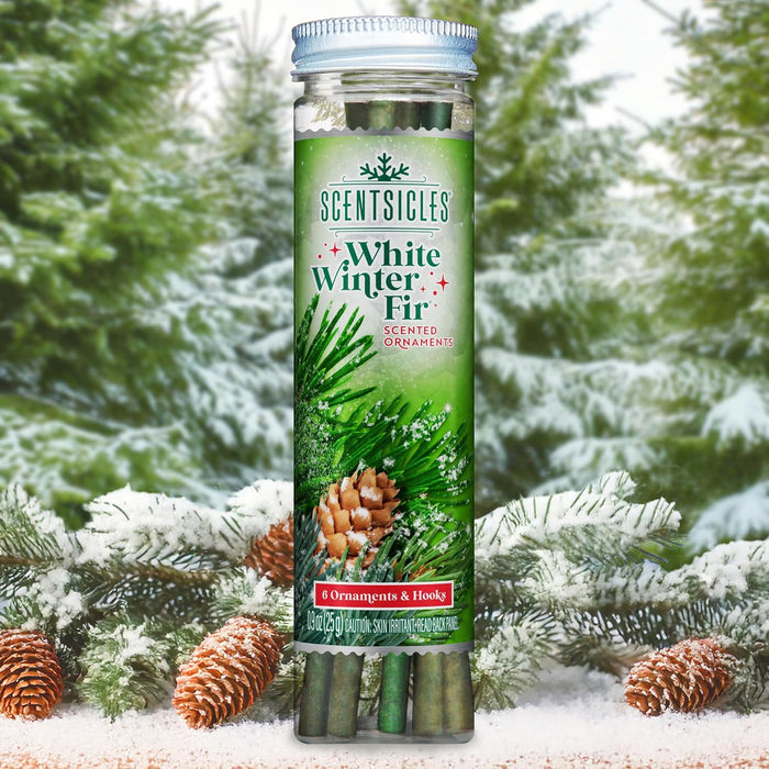 White Winter Fir Scented Christmas Ornaments 3 Pack