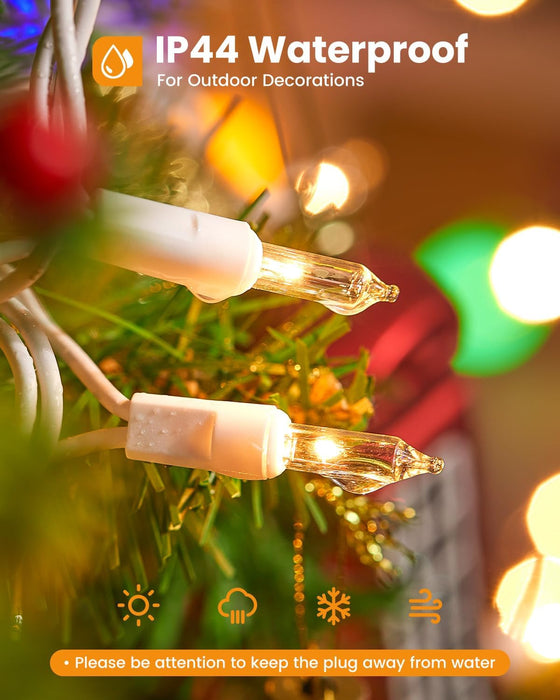 Clear Christmas String Lights 100 Count 20 Feet Incandescent Bulb