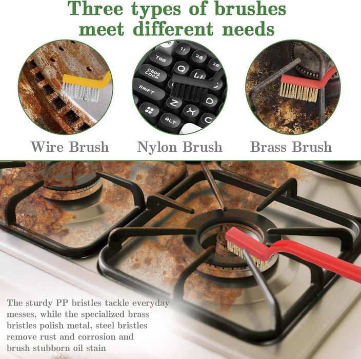 Crevice Cleaning Brush, Multifunctional Grout Brush and Straw Brush, 15 Pcs