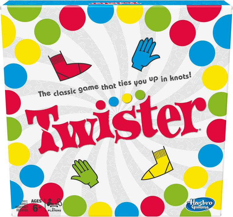 Hasbro Twister Party Classic Board Game for 2 or More Players,Indoor and Outdoor Game for Kids 6 and Up,Packaging May Va