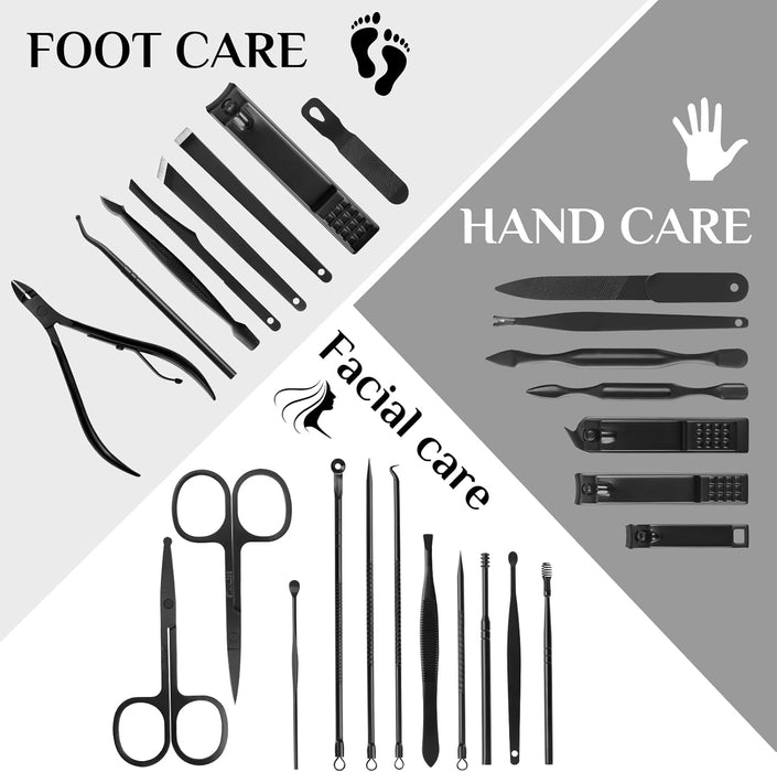 Nail Clippers Set Manicure Pedicure Kit, 26-Piece Stainless Steel