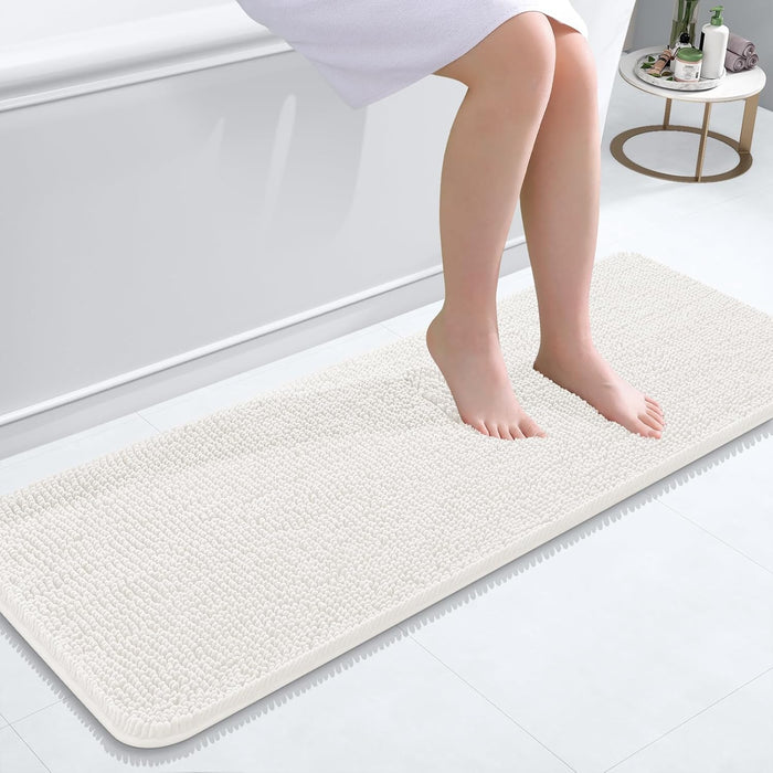 Bathroom Rugs 30X20, Extra Soft Absorbent Chenille Bath Rugs, Rubber Backing Quick Dry, Machine Washable Bath Mats for Bathroom Floor, Tub and Shower, Home Decor Accessories, Grey