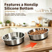 Stainless Steel Dog Bowls, 3.8 Cup, 2 Pack, Non-Slip & Durable