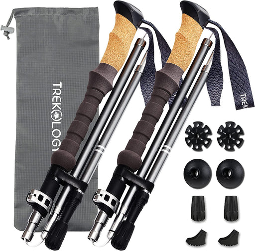 Trek-Z Cork Grip Collapsible Lightweight Hiking Trekking Poles