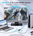 HDMI Switch 2 in 1 Out 4K@60Hz, [with 3.3ft Fixed Braided HDMI Cable, Aluminum Case, 2K@144Hz, HDCP 2.2] Bidirectional 2x1 Switcher Splitter Compatible for PS5/4, Xbox, Roku, FireStick, Switch