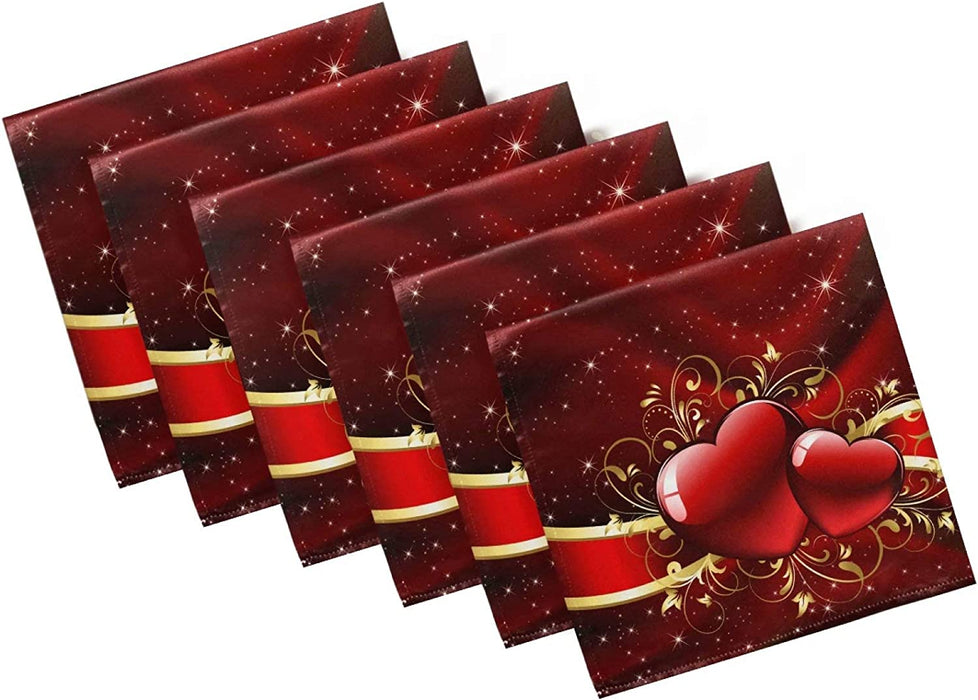 Pfrewn Christmas Snowflake Red Cloth Napkins Set of 6 Xmas Snowman Winter Dinner Napkins Solid Washable Reusable Polyester Table Napkins Oversized 20"X20" with Hemmed Edges for Home Weeding Decoration